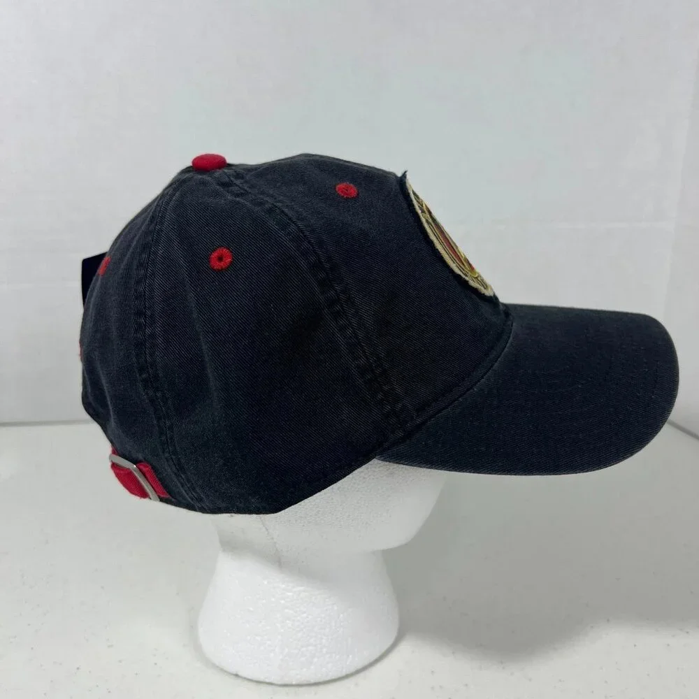 MLS Mens One Size Black‎ Atlanta United FC Iconic Adjustable Strap Back Hat NWT